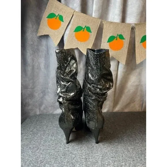 Marc Fisher LTD Women's Kailee Mid-Calf Pewter Silver Boot Size 7M - Picture 6 of 10